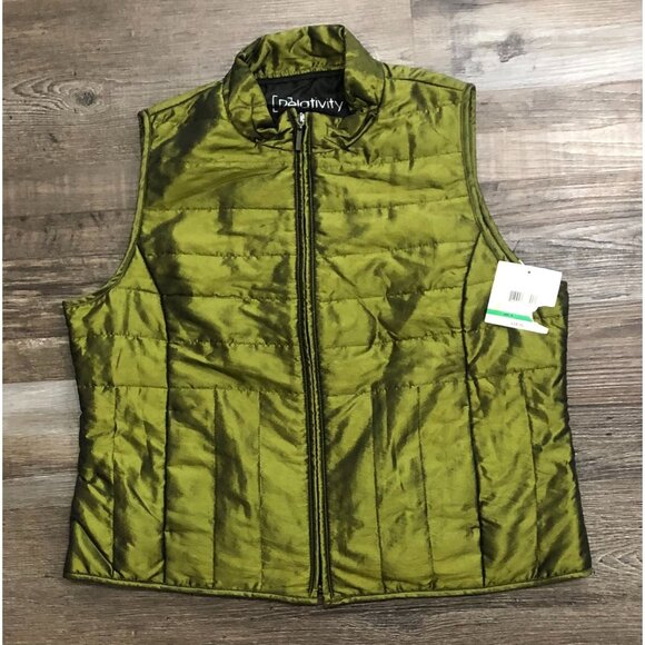 Relativity Womens Green Size PL Full Zip Vest New with Tags - Picture 1 of 5